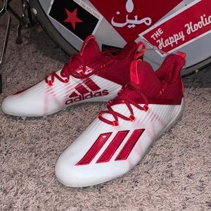 Adidas Red and White Soccer Cleats